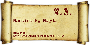 Marsinszky Magda névjegykártya
